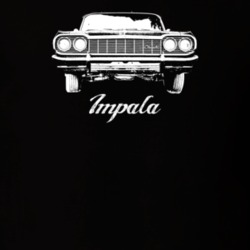 1964 Impala Grill View With Model Dark Color T Shirt