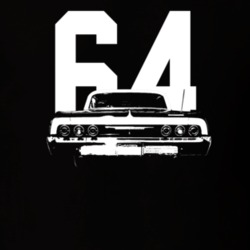 1964 Impala Rear View With Year Dark Color T Shirt