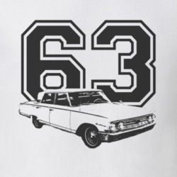 1963 MERCURY MONTEREY Side Black Graphic Year T Shirt
