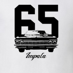1965 Impala Grill View With Year And Model Light Color T Shirt