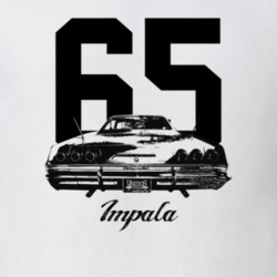 1965 Impala Rear View With Year And Model Light Color T Shirt