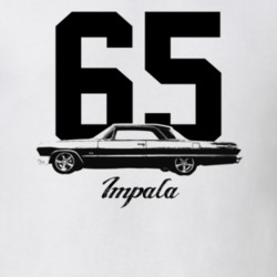 1965 Impala Side View With Year And Model Light Color T Shirt