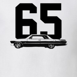1965 Impala Side View With Year Light Color T Shirt