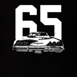 1965 Impala Rear View With Year Dark Color T Shirt