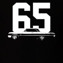 1965 Impala Side View With Year Dark Color T Shirt