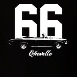 1966 Chevelle Side View With Year And Model Dark Color T Shirt