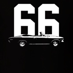 1966 Chevelle Side View With Year Dark Color T Shirt
