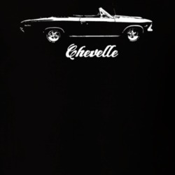 1966 Chevelle Side View With Model Dark Color T Shirt