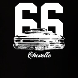1966 Chevelle Rear View With Year And Model Dark Color T Shirt