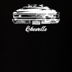 1966 Chevelle Rear View With Model Dark Color T Shirt