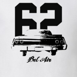 1962 Bel Air Rear View With Year and Model Light Color T Shirt