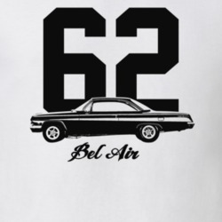 1962 Bel Air Side View With Year and Model Light Color T Shirt