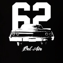 1962 Bel Air Rear View With Year and Model Dark Color T Shirt