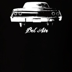 1962 Bel Air Rear View With Model Dark Color T Shirt