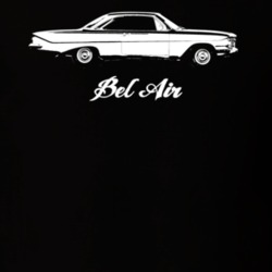 1962 Bel Air Side View With Model Dark Color T Shirt