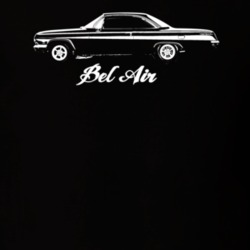 1962 Bel Air Side View With Model Dark Color T Shirt