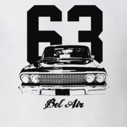 1963 Bel Air Grill View With Year and Model Light Color T Shirt