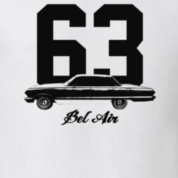1963 Bel Air Side View With Year and Model Light Color T Shirt