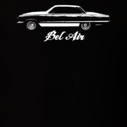 1963 Bel Air Side View With Model Dark Color T Shirt