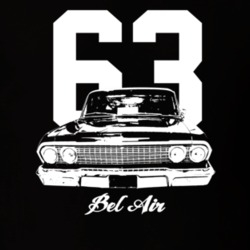 1963 Bel Air Grill View With Year And Model Dark Color T Shirt