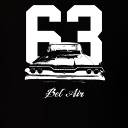 1963 Bel Air Rear View With Year And Model Dark Color T Shirt