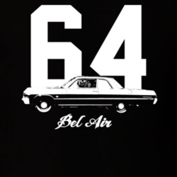 1964 Bel Air Side View With Year And Model Dark Color T Shirt