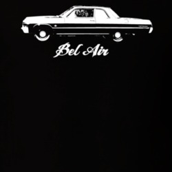 1964 Bel Air Side View With Model Dark Color T Shirt