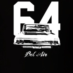 1964 Bel Air Rear View With Year And Model Dark Color T Shirt