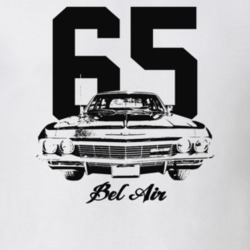 1965 Bel Air Grill View With Year And Model Light Color T Shirt