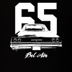 1965 Bel Air Rear View With Year And Model Dark Color T Shirt