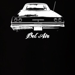 1965 Bel Air Rear View With Model Dark Color T Shirt