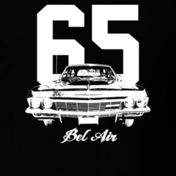 1965 Bel Air Grill View With Year And Model Dark Color T Shirt