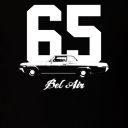 1965 Bel Air Side View With Year And Model Dark Color T Shirt