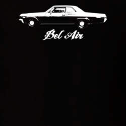 1965 Bel Air Side View With Model Dark Color T Shirt