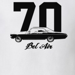 1970 Bel Air Side View With Year And Model Light Color T Shirt
