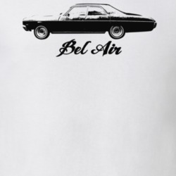 1970 Bel Air Side View With Model Light Color T Shirt
