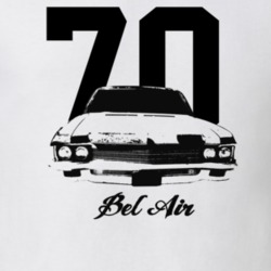 1970 Bel Air Grill View With Year And Model Light Color T Shirt