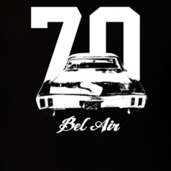 1970 Bel Air Rear View With Year And Model Dark Color T Shirt