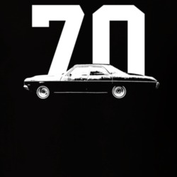 1970 Bel Air Side View With Year Dark Color T Shirt