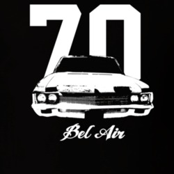 1970 Bel Air Grill View With Year And Model Dark Color T Shirt