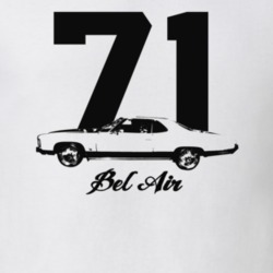 1971 Bel Air Side View With Year And Model Light Color T Shirt