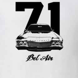 1971 Bel Air Grill View With Year And Model Light Color T Shirt