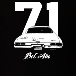 1971 Bel Air Rear View With Year And Model Dark Color T Shirt