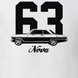 1963 Nova Side View With Year And Model Light Color T Shirt
