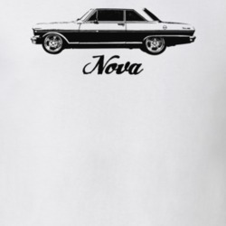 1963 Nova Side View With Model Light Color T Shirt