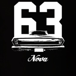 1963 Nova Rear View With Year And Model Dark Color T Shirt