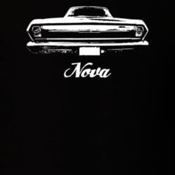 1963 Nova Rear View With Model Dark Color T Shirt