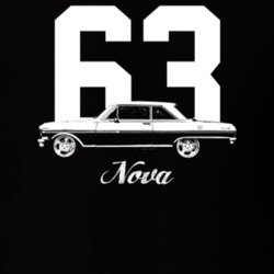 1963 Nova Side View With Year And Model Dark Color T Shirt