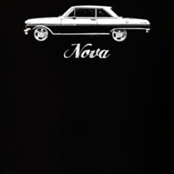 1963 Nova Side View With Model Dark Color T Shirt