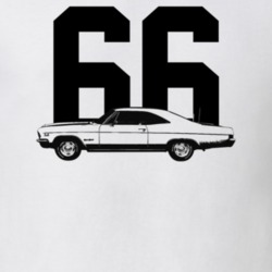 1966 Impala Side View With Year Light Color T Shirt